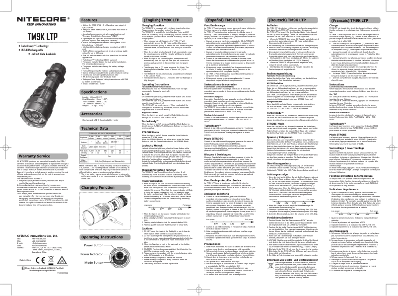Image de la première page du manuel de l'appareil TM9K LTP