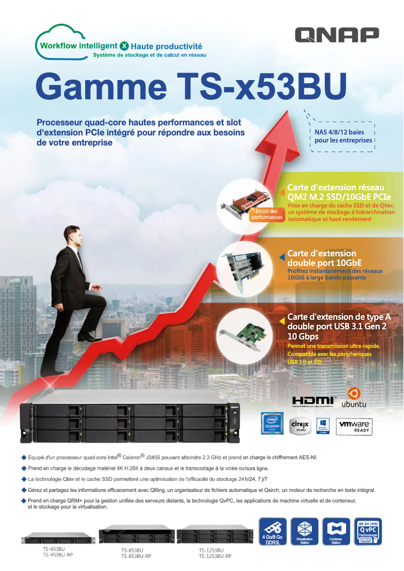 Page 1 de la notice Fiche technique QNAP TS-453BU