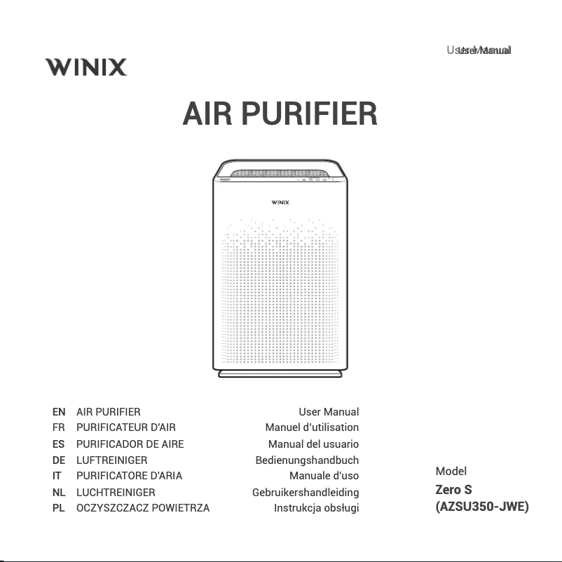 Page n°1 - Manuel utilisateur Winix Zero S