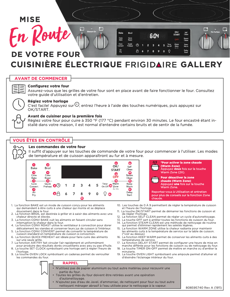 Image de la première page du manuel de l'appareil FGEH3047VF