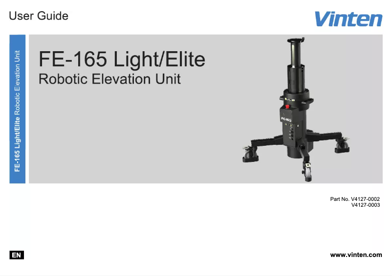 Página 1 del manual Manual de usuario Vinten FE-165