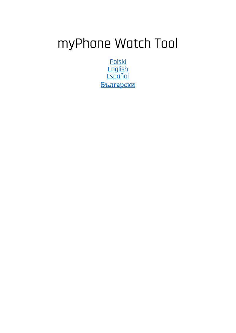 Page 1 de la notice Manuel utilisateur myPhone Watch Tool