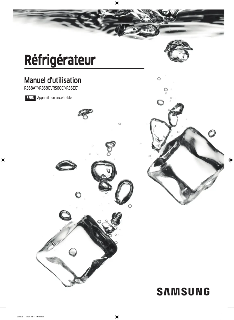 Page 1 de la notice Manuel utilisateur Samsung RS66A8100S9