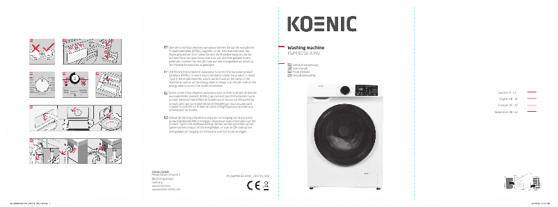 Page 1 de la notice Manuel utilisateur Koenic KWM 8156 A INV