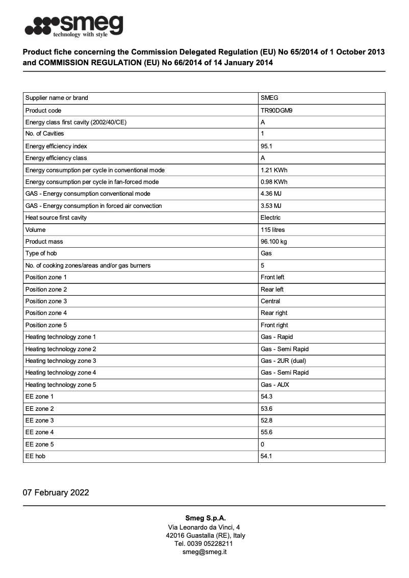 Page n°1 - Brochure Smeg TR90DGM9