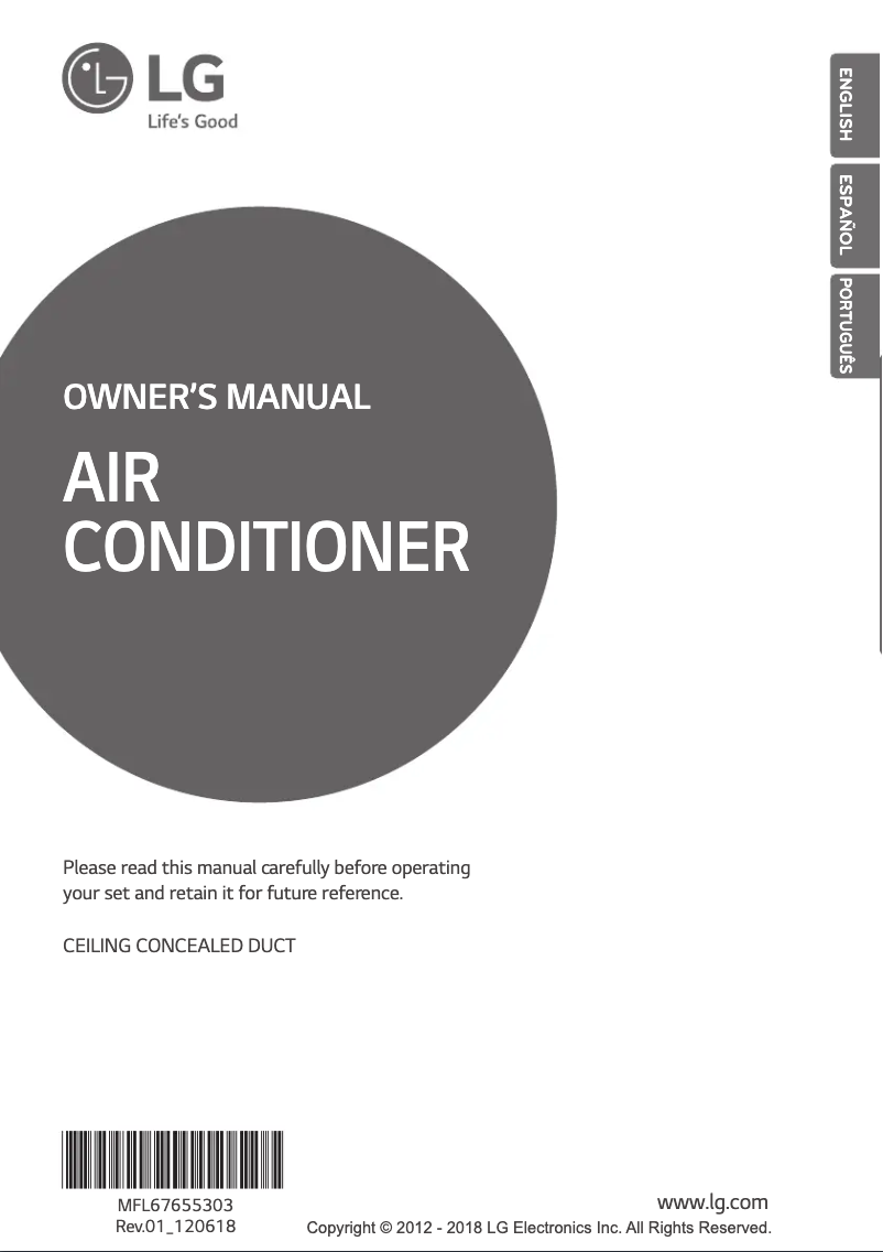 Página 1 del manual Manual de usuario LG AMNW18GM1A0