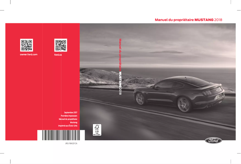 Page 1 de la notice Manuel utilisateur Ford Mustang (2018)