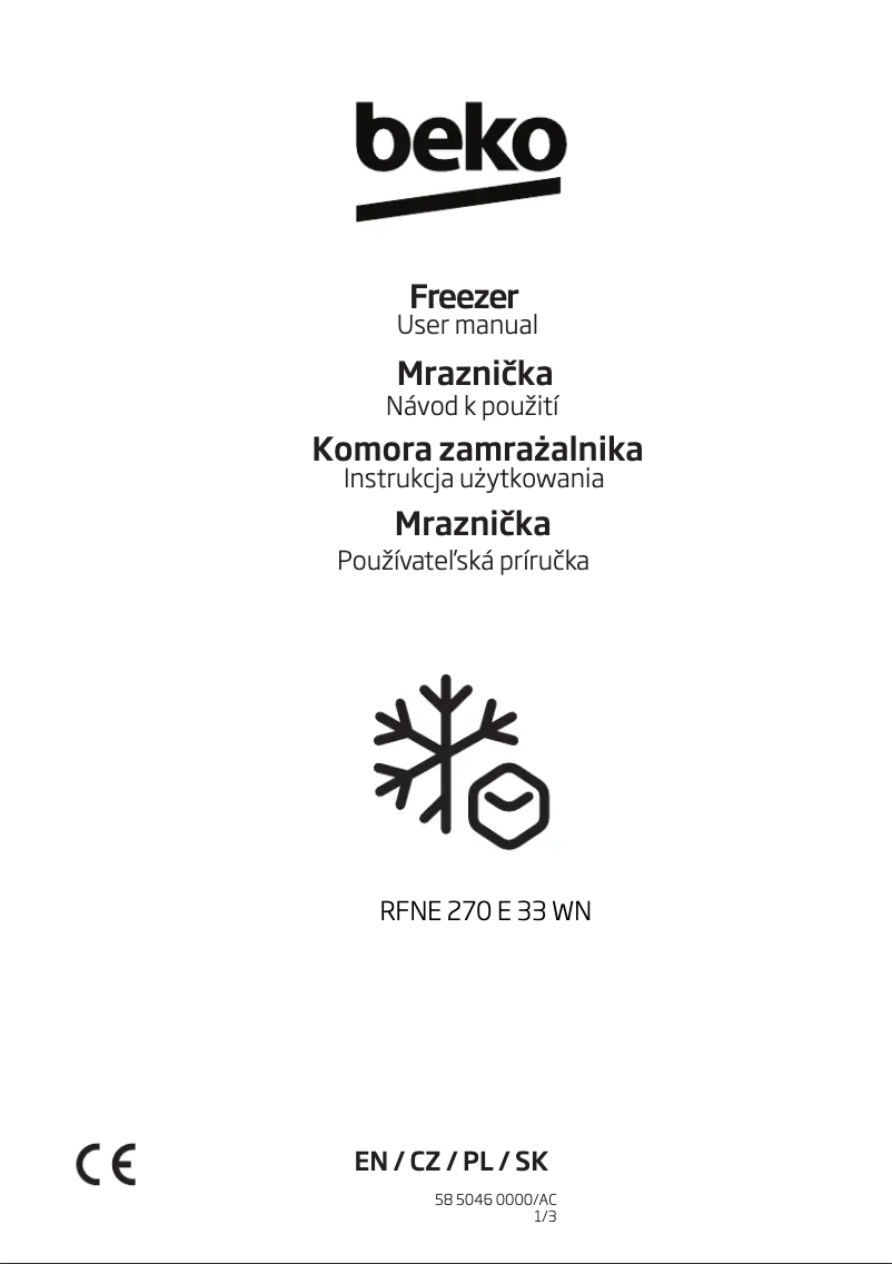 Page n°1 - Manuel utilisateur Beko RFNE270E33WN