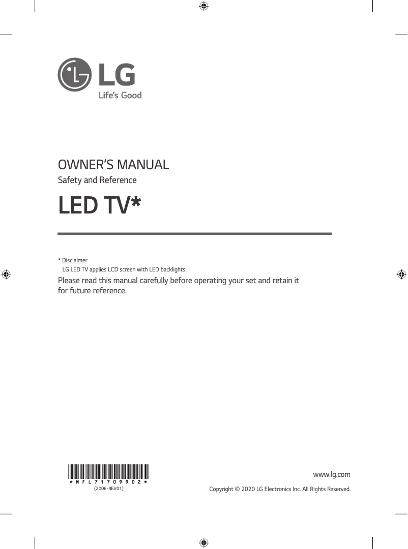 Page 1 de la notice Manuel utilisateur LG 49US761H0TA