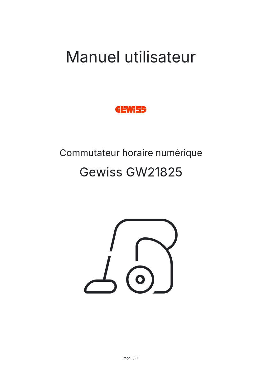 Image de la première page du manuel de l'appareil GW21825