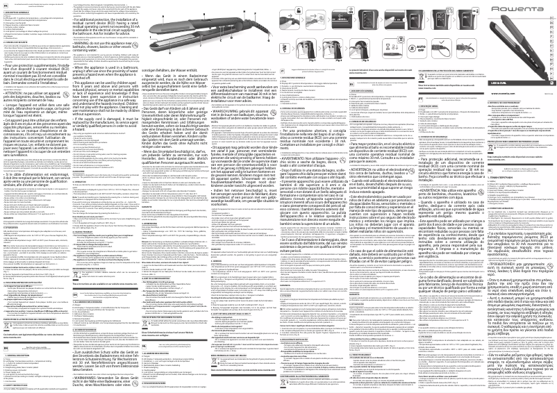Page 1 de la notice Manuel utilisateur Rowenta SF6220