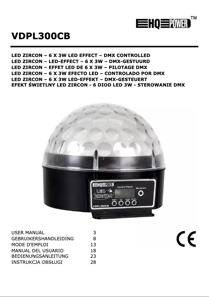 Page n°1 - Manuel utilisateur HQ Power VDPL300CB