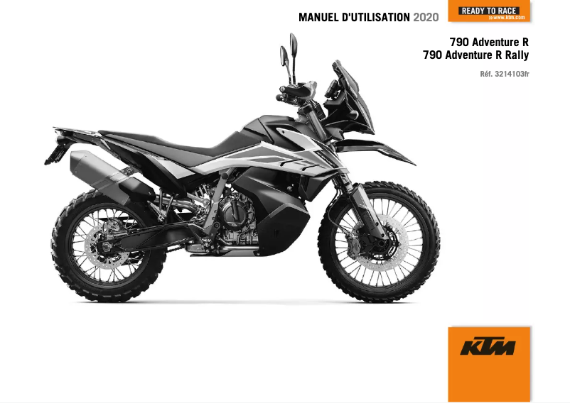 Image de la première page du manuel de l'appareil 790 Adventure R (2020)