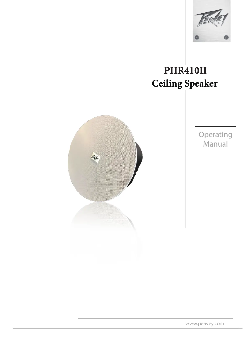 Page 1 de la notice Manuel utilisateur Peavey PHR 410 II
