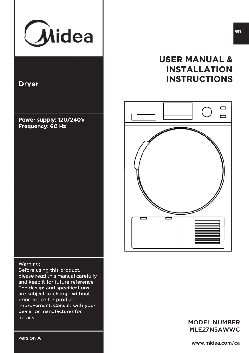 Imagen de la primera página del manual del dispositivo MLE27N5AWWC