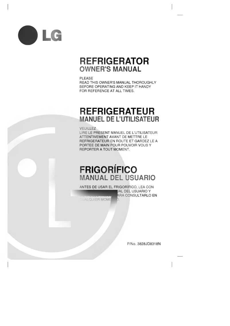 Page n°1 - Manuel utilisateur LG GR-131SSF