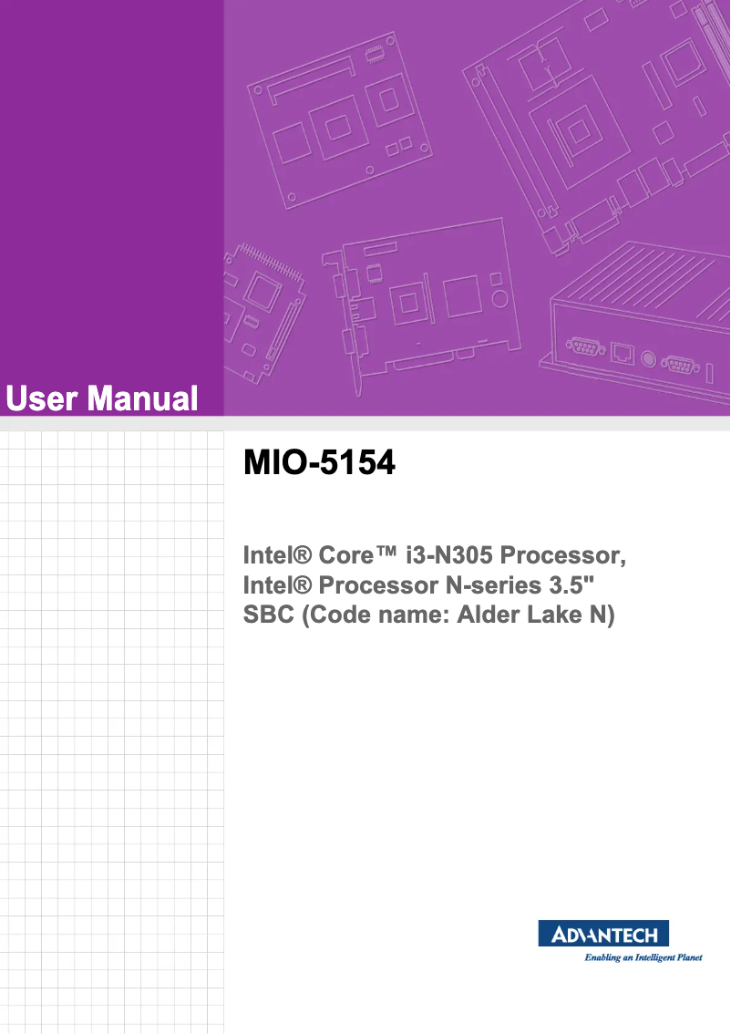 Page n°1 - Manuel utilisateur Advantech MIO-5154N-P6A1