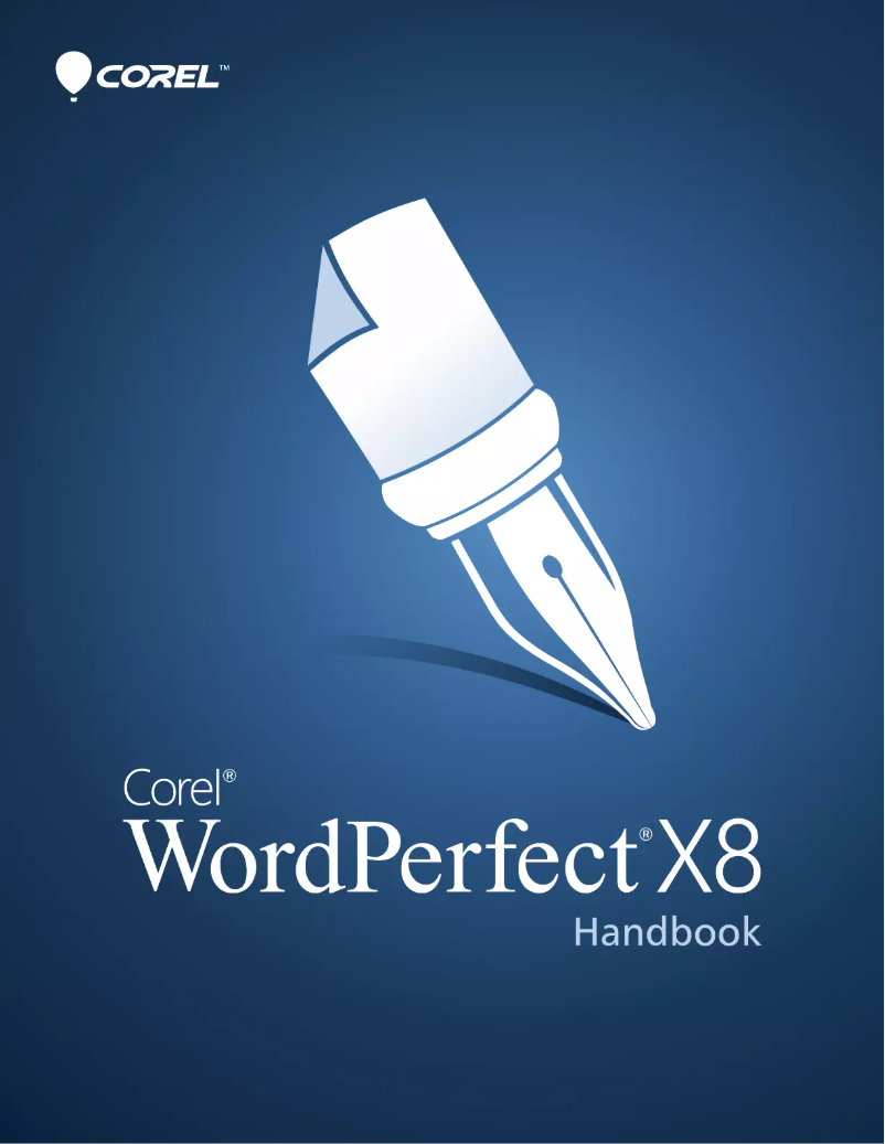 Image de la première page du manuel de l'appareil WordPerfect Office X8 Standard