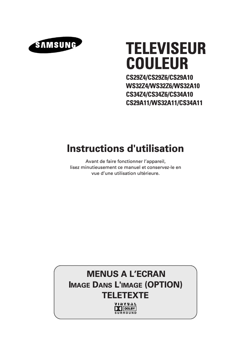 Image de la première page du manuel de l'appareil CS34Z4HP