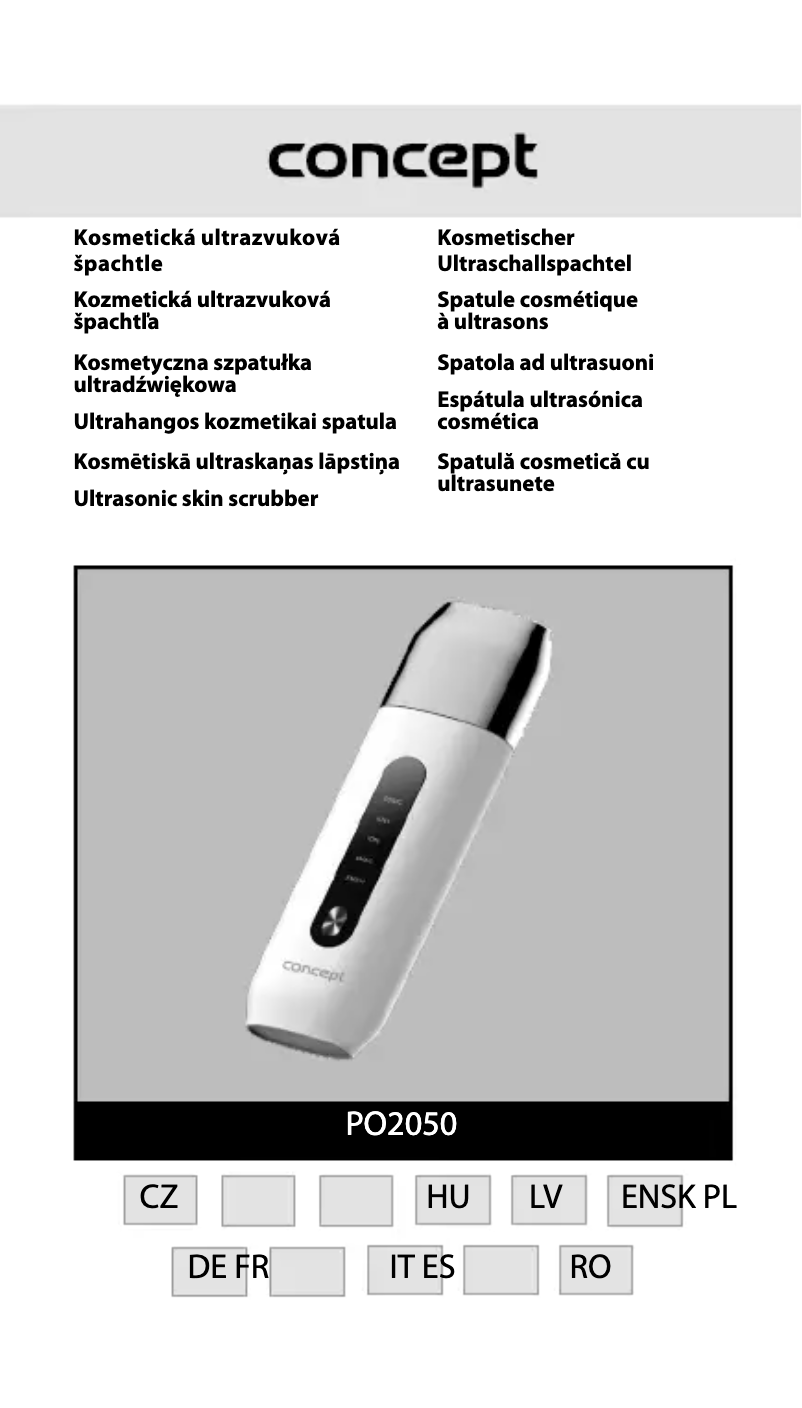 Page 1 de la notice Manuel utilisateur Concept Perfect Skin PO2050