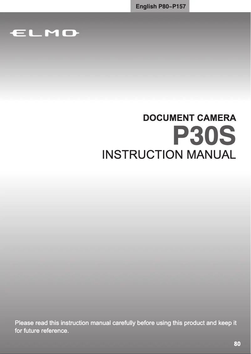 Página 1 del manual Manual de usuario Elmo P30S