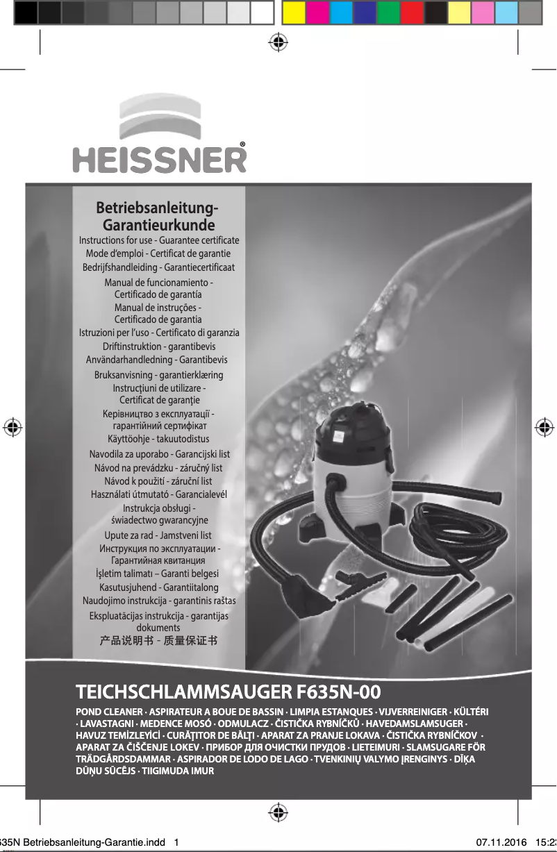 Page 1 de la notice Manuel utilisateur Heissner F635N-00