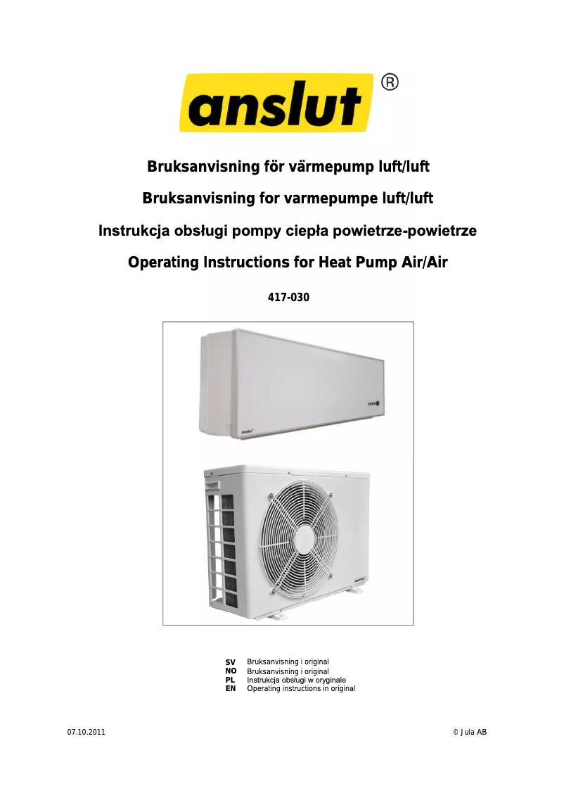 Image de la première page du manuel de l'appareil 417-030