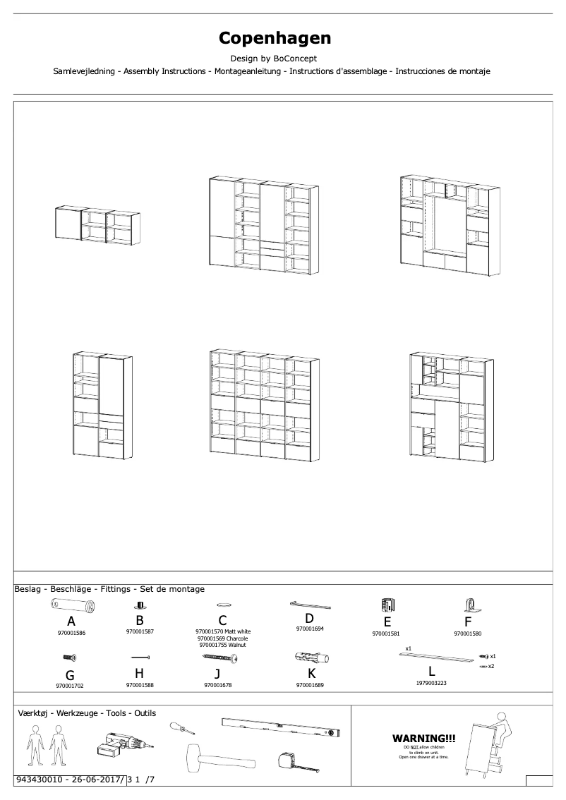 Page 1 de la notice Manuel utilisateur BoConcept Copenhagen