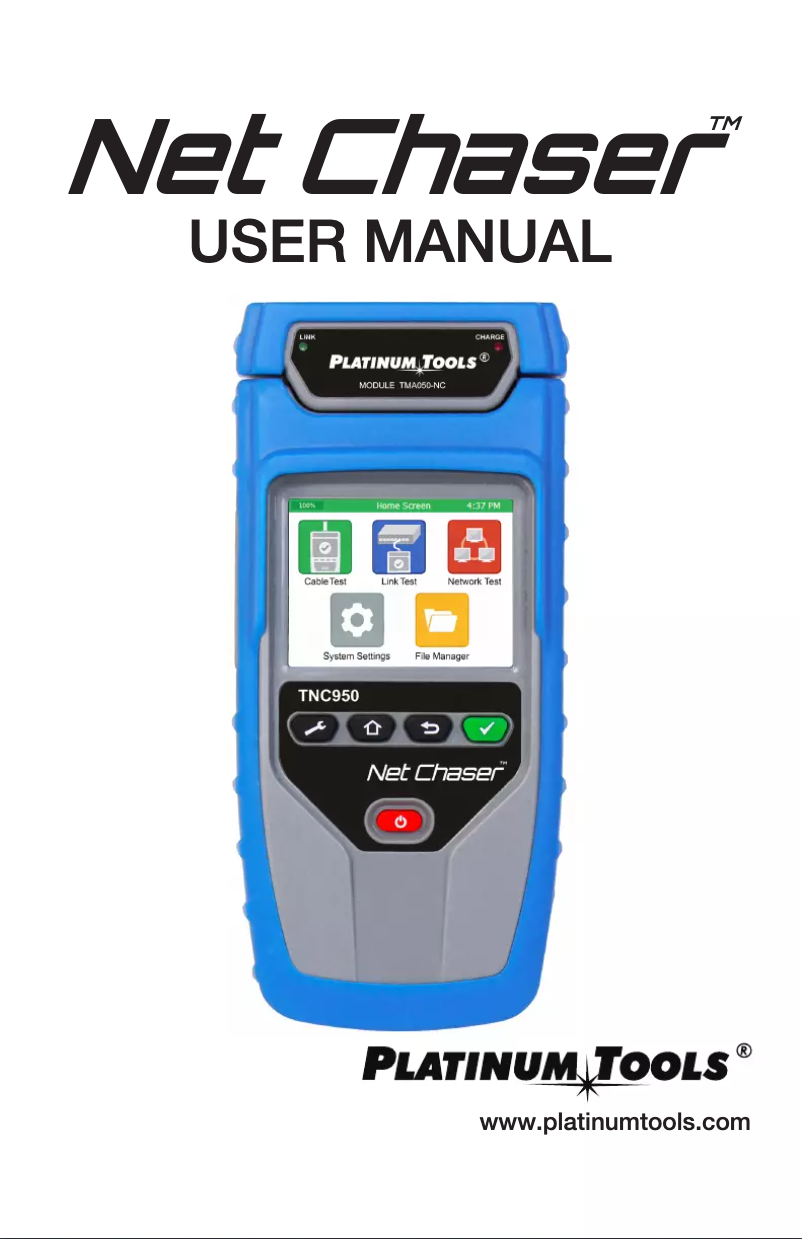 Page 1 de la notice Manuel utilisateur Platinum Tools Net Chaser TNC950