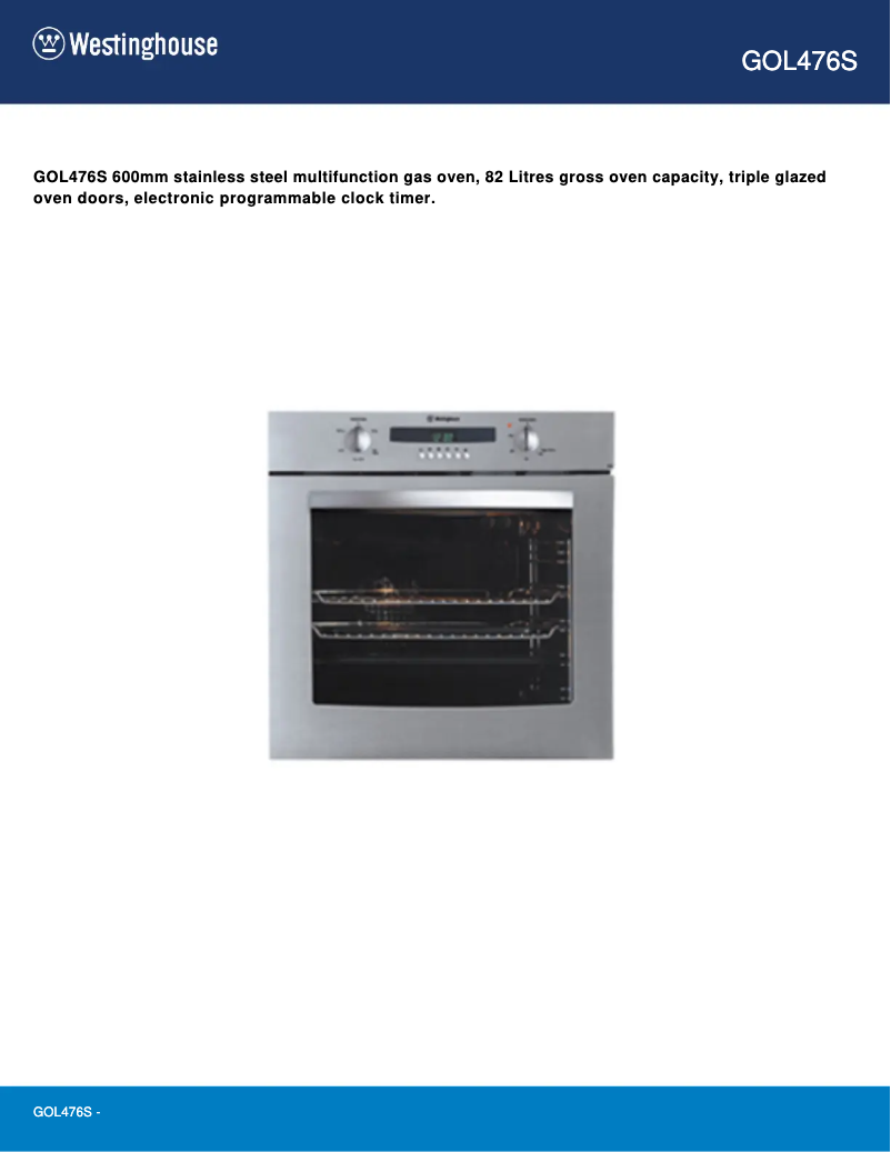 Image de la première page du manuel de l'appareil GOL476S