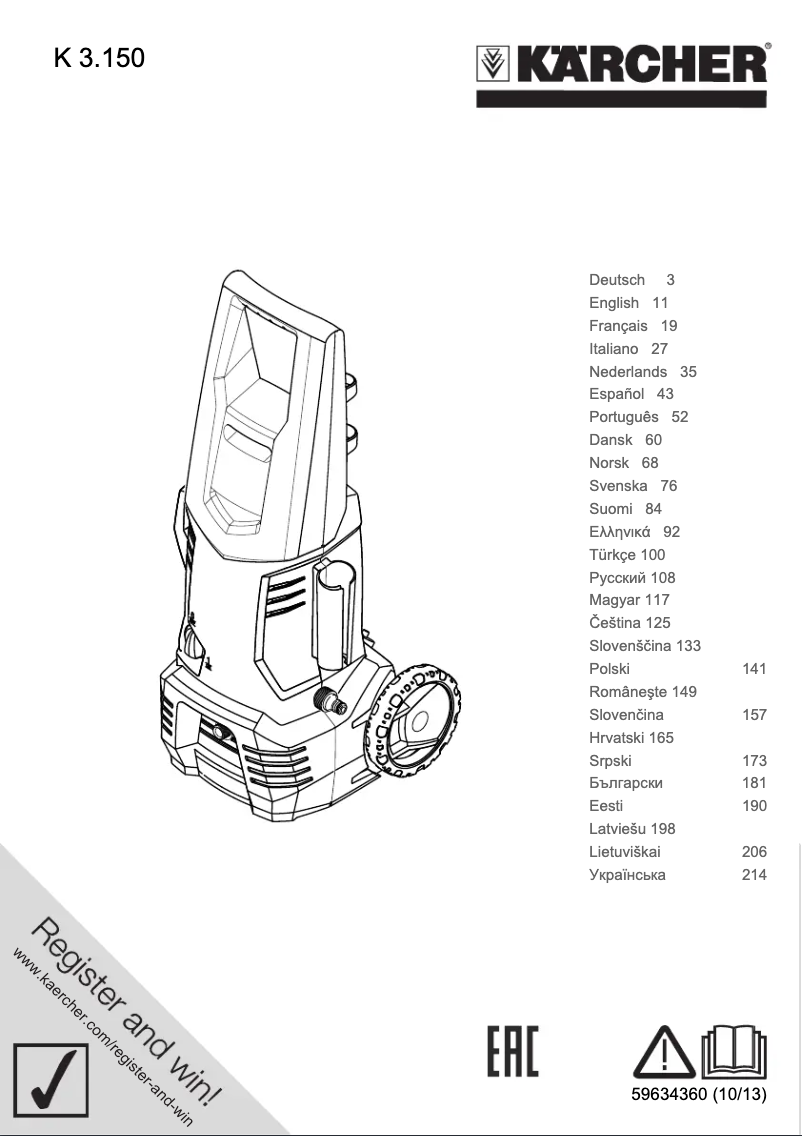 Image de la première page du manuel de l'appareil K 3.150 M Plus