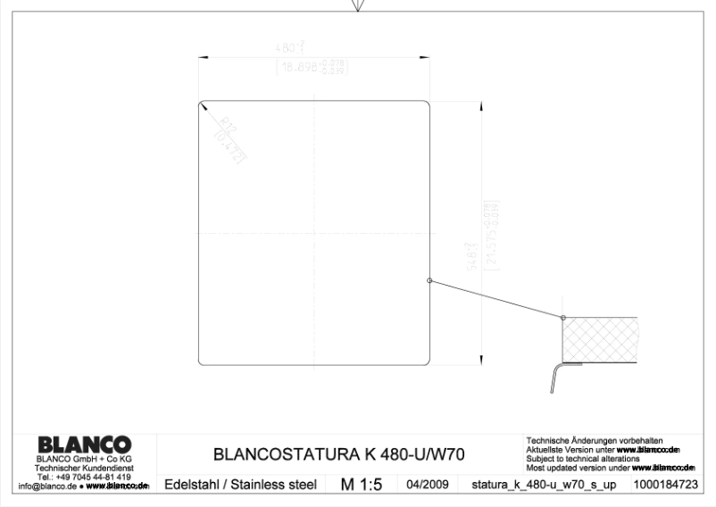 Page 1 de la notice Manuel utilisateur BLANCO STATURA K 480-U/W70