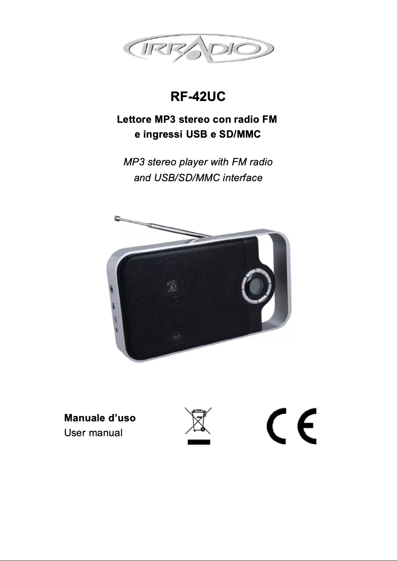 Page 1 de la notice Manuel utilisateur Irradio RF-42UC