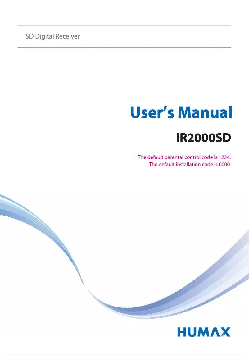 Image de la première page du manuel de l'appareil IR2000SD