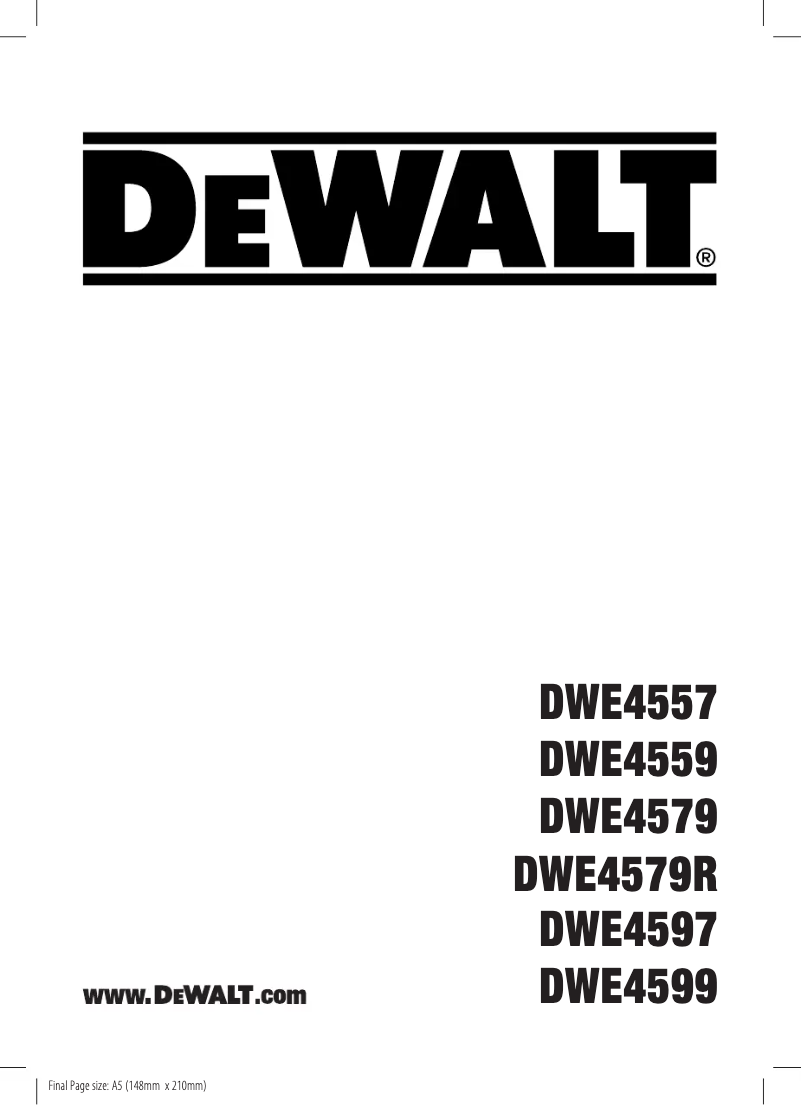 Page n°1 - Manuel utilisateur DeWalt DWE4599