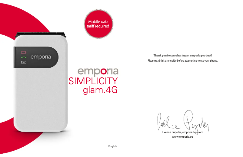 Page n°1 - Manuel utilisateur Emporia SIMPLICITY glam.4G