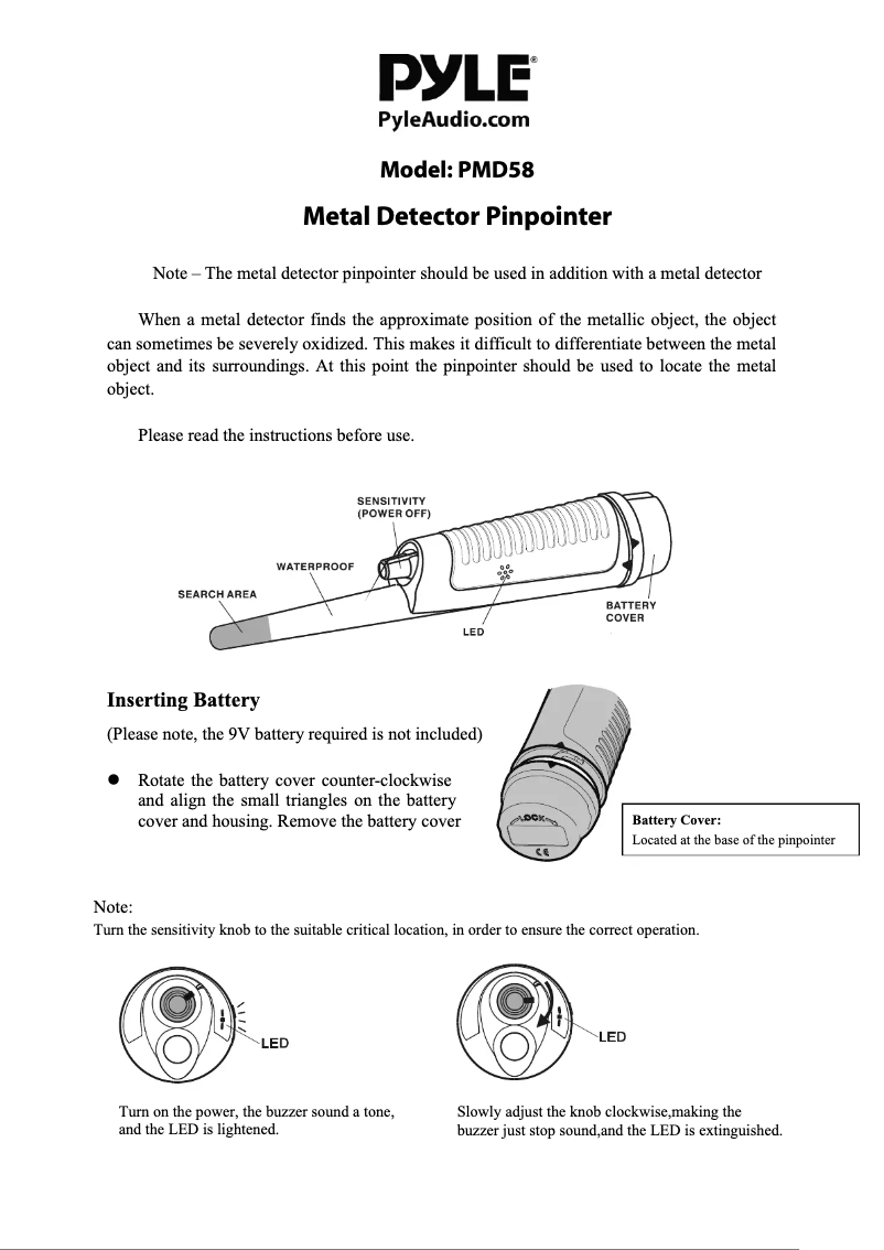 Page 1 de la notice Manuel utilisateur Pyle PMD58