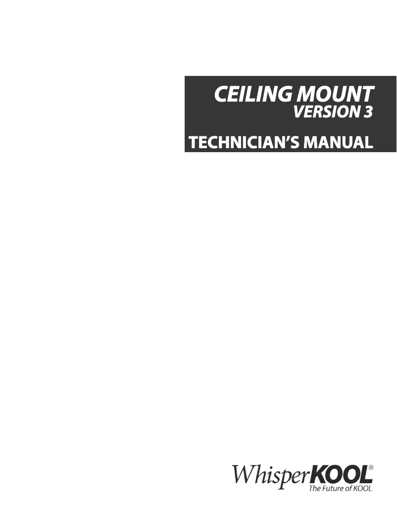 Page n°1 - Manuel utilisateur WhisperKOOL S-WKCM8000-115-2