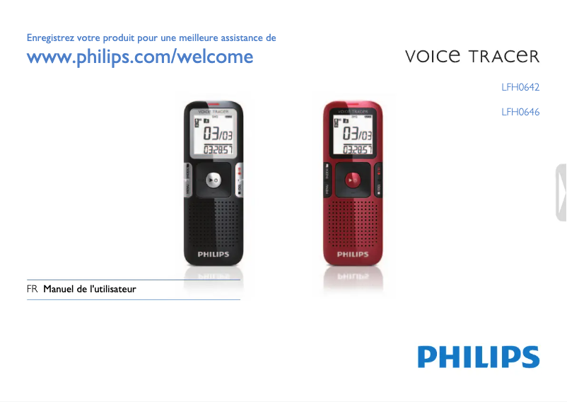 Page n°1 - Manuel utilisateur Philips Voice Tracer LFH0646