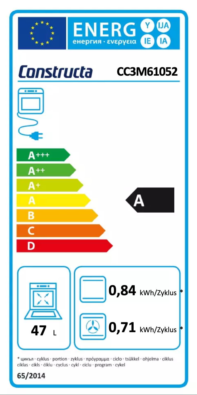 Page n°1 - Label énergétique Constructa CC3M61052