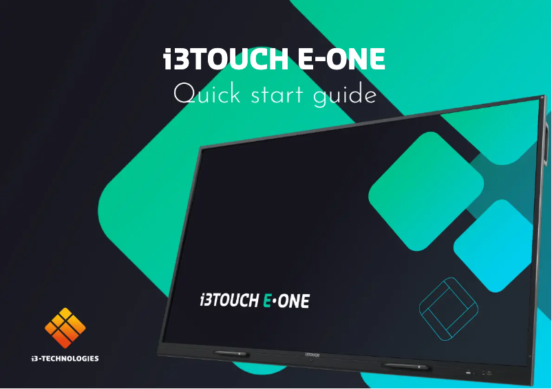 Page 1 de la notice Manuel utilisateur i3-Technologies i3TOUCH E-ONE