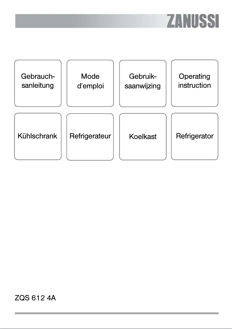 Page 1 de la notice Manuel utilisateur Zanussi ZQS6124A