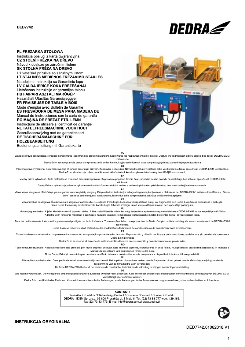 Image de la première page du manuel de l'appareil DED7742