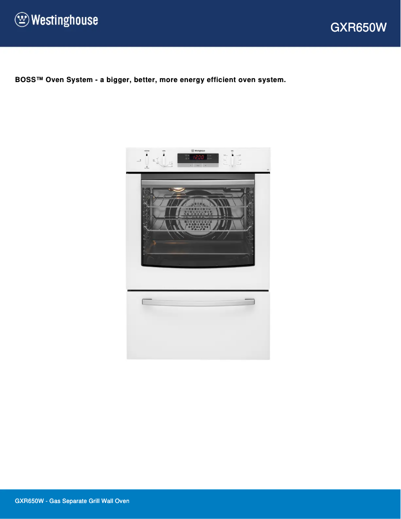 Page n°1 - Fiche technique Westinghouse GXR650W