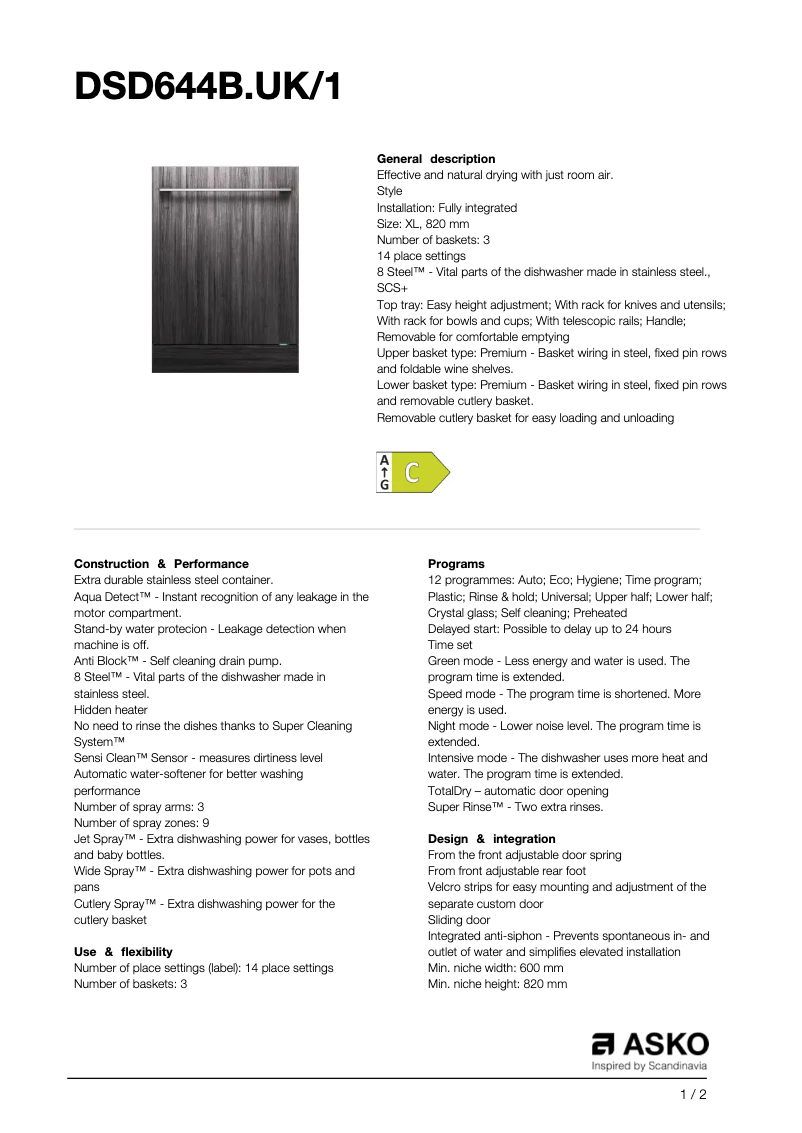 Image de la première page du manuel de l'appareil DSD644B