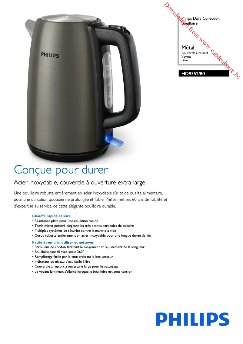 Page n°1 - Fiche technique Philips Daily Collection HD9352