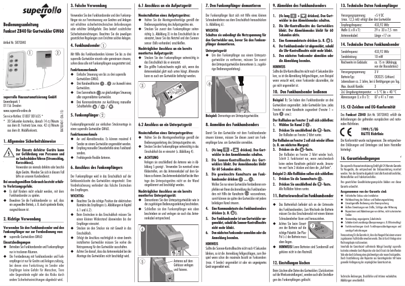 Page 1 de la notice Manuel utilisateur Superrollo ZB40