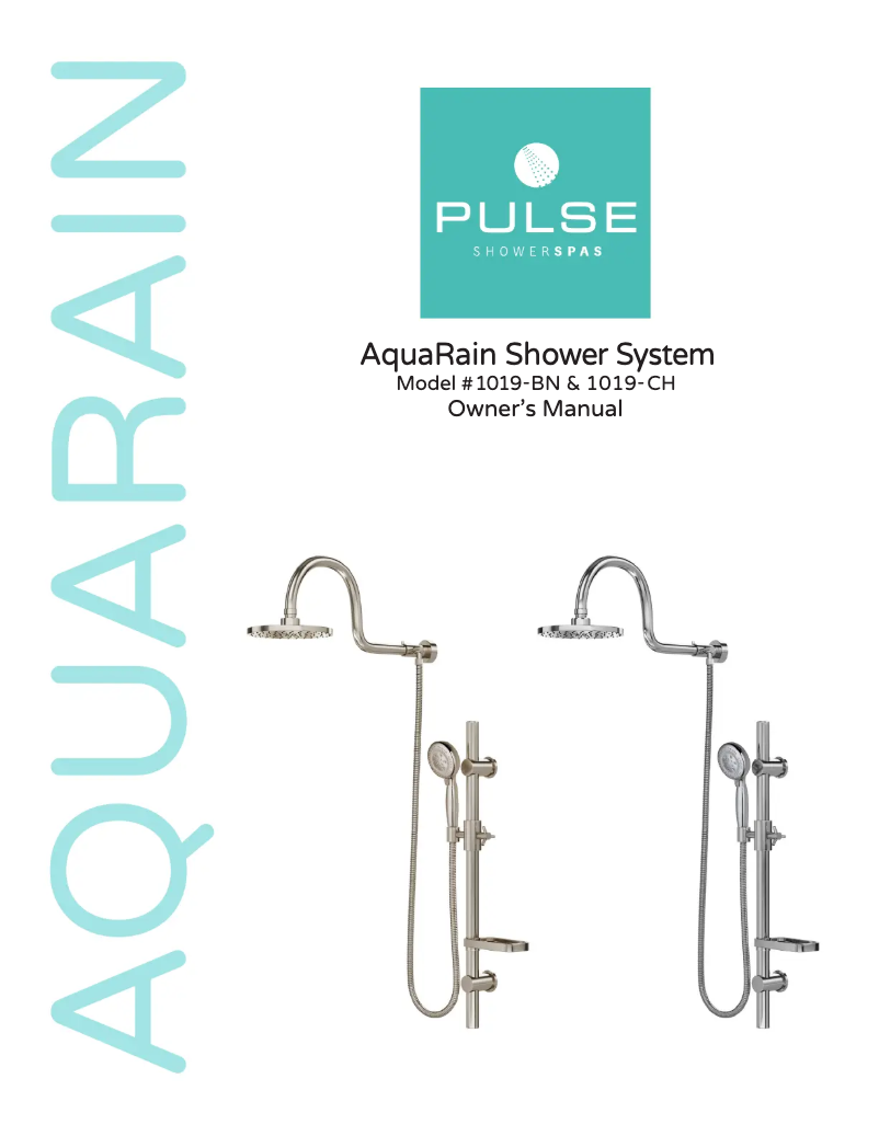 Page n°1 - Manuel utilisateur Pulse ShowerSpas AquaRain 1019-CH