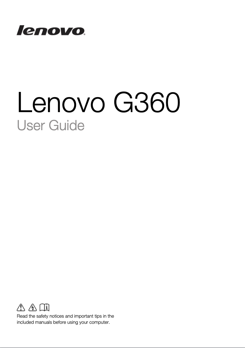 Page 1 de la notice Manuel utilisateur Lenovo G360