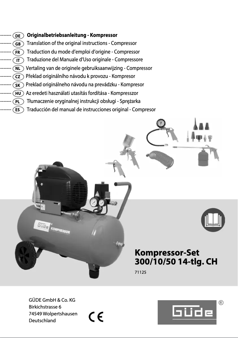 Image de la première page du manuel de l'appareil Kompressor-Set 300/10/50